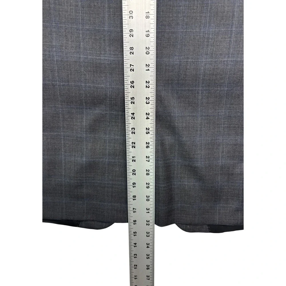 Hart Schaffner Marx 40L 34x30 Charcoal Windowpane 2pc Pant Suit USA Wool Chicago